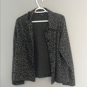 Stylish Gray Leopard Print Jacket
